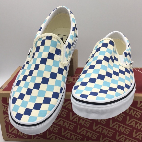 •Vans Classic Slip-On Checkerboard Blue Topaz wmns - Picture 9 of 16